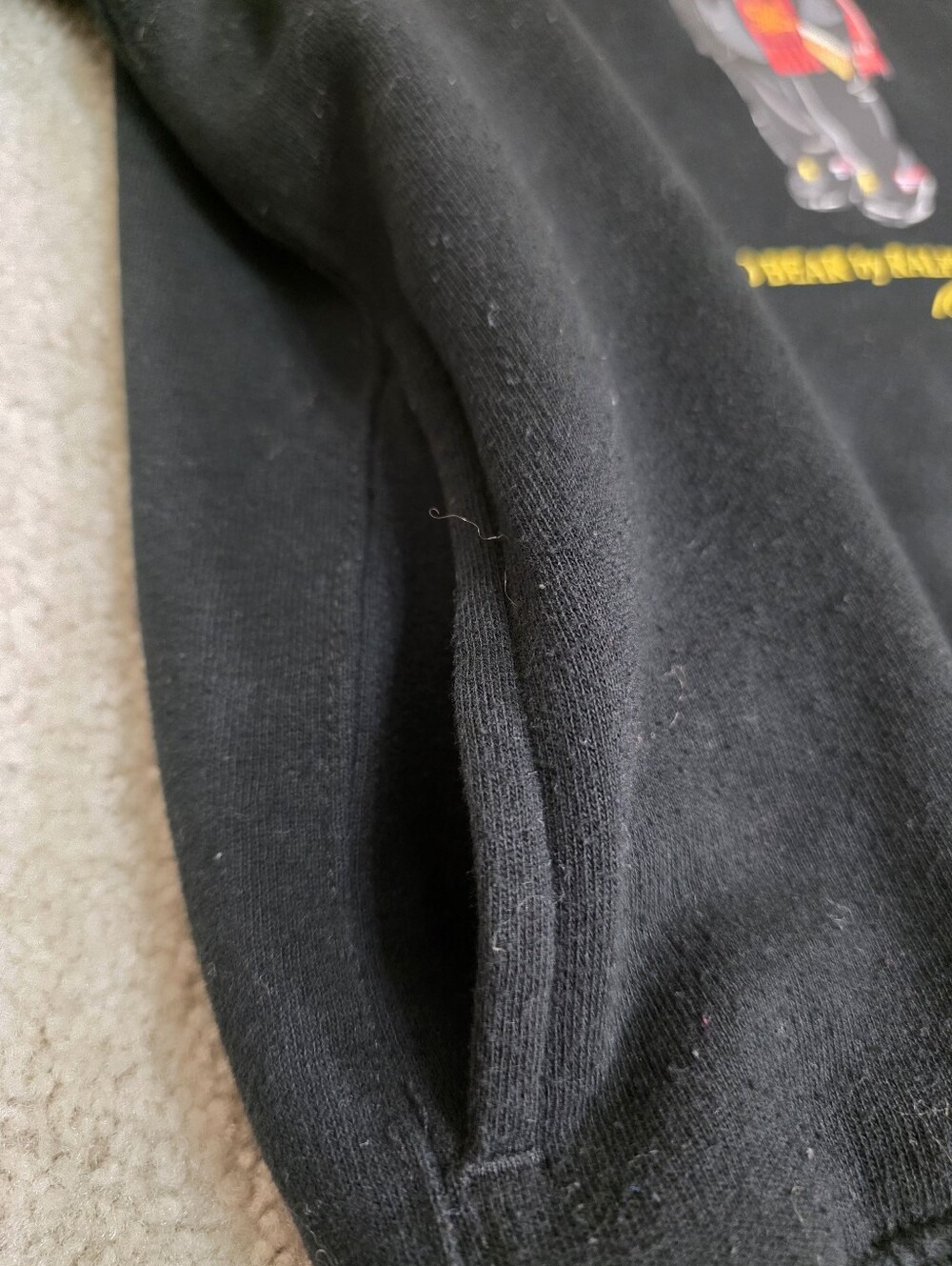 Ralph Lauren Youth Black Hoodie with Polo Bear Graphic Youth Size XL (18-20) - Picture 7 of 11
